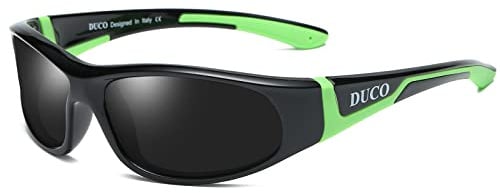 DUCO 4-10 Kinder Sonnenbrille Polarisierte UV400 für Jungen Mädchen K001 | Polarisierte Gläser, flexibler Bruchsichere Gummi Sportbrille, UV400-Schutz, Mädchen und Kinder von 4 bis 10 Jahren