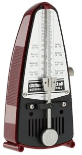 Wittner Metronom Taktell Piccolo Serie 830 - Kunststoffgehäuse - Ohne Glocke - Rubinrot - Mechanisch zum Aufziehen - Keine Batterien erforderlich - Made in Germany