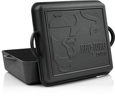 BBQ-Toro Dutch Oven Pan | Rechteckiger Gusseisen Kochtopf | 10,5 Liter Gusstopf | preseasoned - bereits eingebrannt | Bräter mit Deckel, Schmortopf