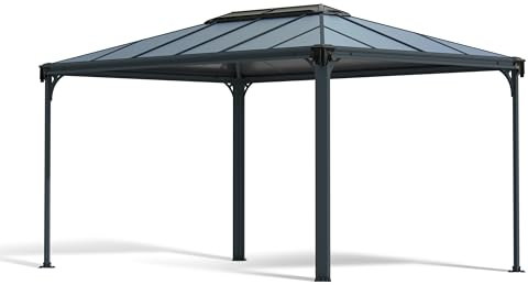 Palram Martinique 4300 Gartenpavillon: Höchst widerstandsfähig, Hardtop Pavillon 430 x296 cm. Robuste Aluminiumkonstruktion Mit Dach Aus Polycarbonat. Ideal Als Freistehende Überdachung