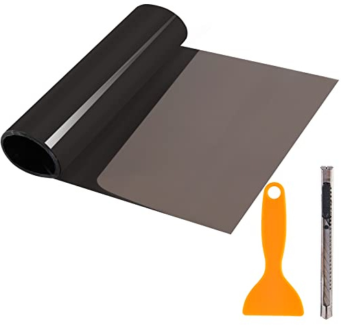 QEUhang 2 PCS Auto Scheinwerfer Folie, Hell Schwarz Tönungsfolie Aufkleber 120 X 30cm Car Light Sticker für Auto Rückleuchten Blinker Nebelscheinwerfer