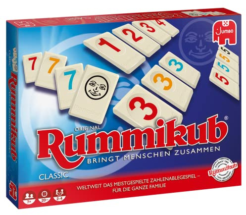 Jumbo Spiele Original Rummikub Classic - der Spieleklassiker unter den Gesellschaftsspielen - für Erwachsene und Kinder ab 7 Jahren JUM17571 Mehrfarbig 2,7 x 3,7 cm