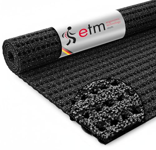 etm Sicherheitsmatte gegen Glätte - Outdoor Teppich mit Rutschfester Granulat Beschichtung - Antirutschmatte für Außenbereich - 120 cm Breite und viele Farben und Längen (1,5 m, anthrazit)