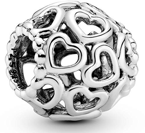 PANDORA All Over-Herzen Charm Sterling-Silber 11 x 11 x 10,7 mm (T/H/B)