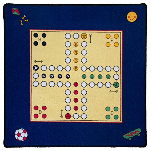 Kottig Industries Kinderteppich- 'Mensch ärger Dich Nicht' Teppich mit Figuren, Spielteppich