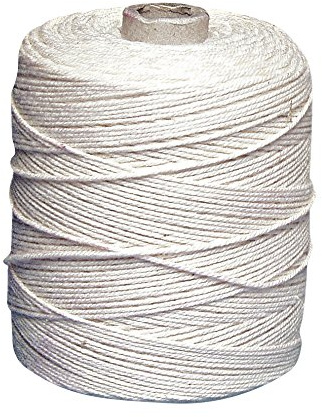 Rayher 7205000 Kettgarn, Rolle 220 m, 6-fädig, weiß, 35% Baumwolle, 65% Polyester, zum Bespannen von Webrahmen, Häkelgarn, 1 mm, 1-Pack