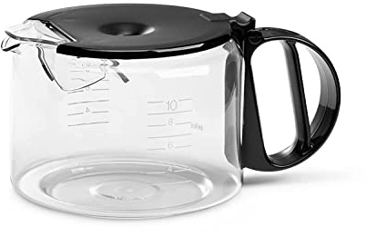Braun Kaffeekanne BRSC010, Glaskaraffe mit klappbarem Kunststoffdeckel, Zubehör für Braun Aromaster Kaffeemaschine, für bis zu 10 Tassen, spülmaschinenfest, Schwarz