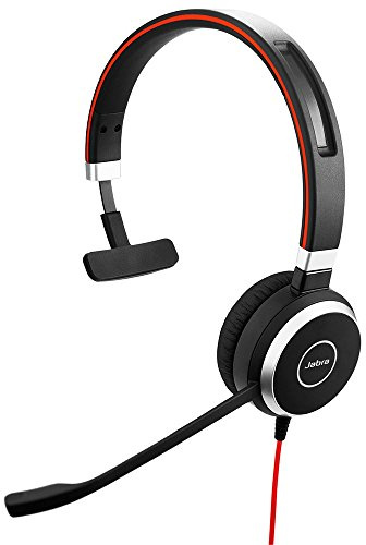 Jabra Evolve 40 UC Mono Headset – Unified Communications Headphones for VoIP Softphone with Passive Noise Cancellation – USB-Cable with Controller – Black