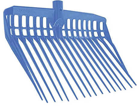 Kerbl Dunggabel EcoFork, Mistgabel, royalblau, robuster Kunststoff, 38x30cm, 16 Zinken, Landwirte, Pferdehalter
