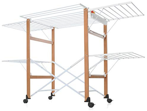 Foppapedretti Gulliver Faltwäscheständer, 105 x 80 x 174 cm, Holz, Walnuss
