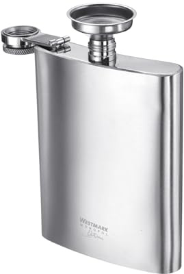 Westmark Flachmann Delano – kleine Taschenflasche mit Trichter, Trinkbehälter für Drinks unterwegs, hochwertiger Taschenbehälter, spülmaschinengeeignet – 236 ml, Edelstahl