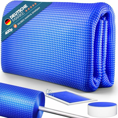 poolomio® Pool Solarplane oval 800 x 400 cm | Premium Poolabdeckung 400mµ als Poolheizung | Poolsolarabdeckung für Ovalpool zur Erhöhung der Wassertemperatur