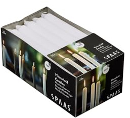 SPAAS 20 Haushaltskerzen 19/180 mm, ± 6 Stunden - weiß