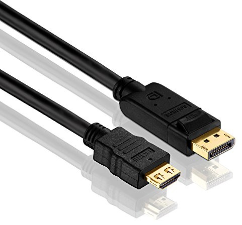 PureLink DisplayPort auf HDMI Adapterkabel 15m FullHD Ethernet schwarz | PureLink DisplayPort HDMI Adapterkabel 15m FullHD 1080p Ethernet WUXGA 1920x1200 3-fach Schirmung OFC Kupferleiter