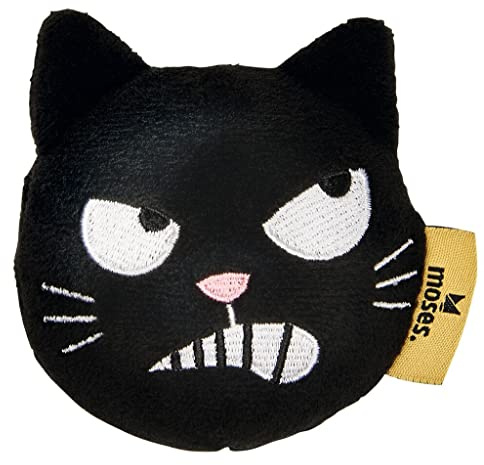 moses. Ed, the Cat Anti-Stressball, Grumpy Cat Knautschball für Stressabbau, Plüschkugel zum Entspannen und Abreagieren, In schwarzer frecher Katzenoptik