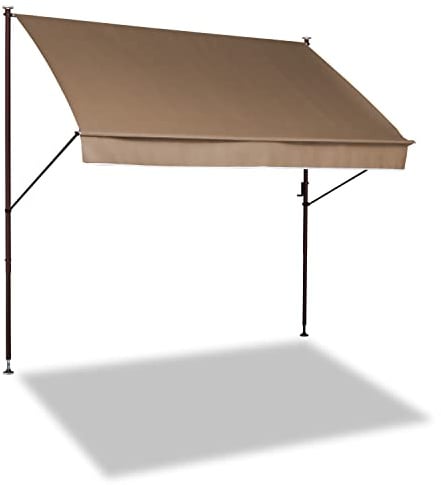 Angerer Klemmmarkise Style mit Handkurbel, Terrasse/Balkon, einfache Montage ohne Bohren, Made in Germany, hochwertiger Stoff, UV-beständig, höhenverstellbar, wasserabweisend, 150 cm Taupe