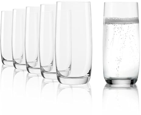 Stölzle Lausitz Weinland Longdrink-Gläser, 6er-Set, 390ml | Kristallglastumbler für Cocktails, Wasser und Säfte, bruchsicher & spülmaschinenfest, Made in Germany