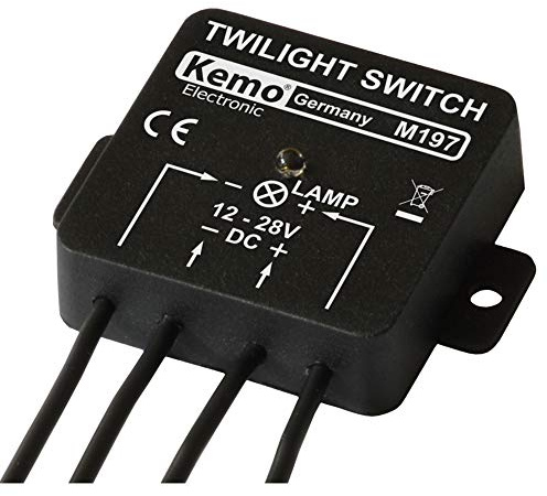 Kemo M197 Dämmerungsschalter 12 - 28 V/DC, max. 5A. Automatisches Ein- und Ausschalten bei Dämmerung / Tagesanbruch. Für beliebige elektrische Last wie Glühlampe, Motor oder LED-Lampe