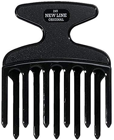 HERCULES SÄGEMANN - 245 Lockenkamm | 4 Zoll Fingerstyler Kamm für Locken | Spezialkamm mit Top-Griff aus hochwertigem Polycarbonat Kunststoff | Farbe: Schwarz