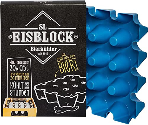 SL-EISBLOCK Flaschenkühler Bierkühler 0,5L, 34 x 25 x 6cm, Blau