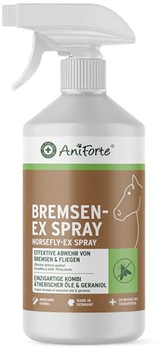 AniForte Bremsen & Fliegenspray Pferd 1L - Bremsen-EX, Pferde Sofortschutz & Wirkung gegen Mücken, Fliegen, Parasiten, Insektenspray & Insektenschutz, Bremsenspray, Pferdezubehör, Pferdepflege