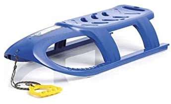 Hoher Schlitten mit Stahlgleitern und Seil, Modell bullet blue