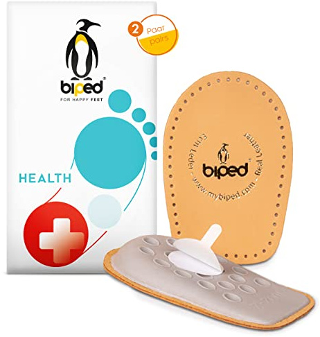 biped HEALTH 2 Paar – Fersenkissen aus pflanzlich gegerbtem Leder – Fersenerhöhung für alle Schuhe - angenehm weiches Fersenpolster z2040(41-43)