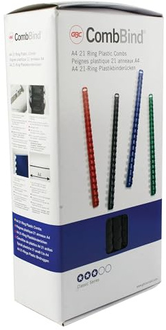 GBC Kunststoff-Binderücken 21 Ringe 95 Blatt A4 12 mm 100 Stück schwarz
