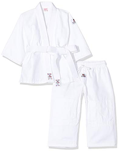 DANRHO Kinder Judogi Yamanashi Karate Kleid, Weiß, 140 cm