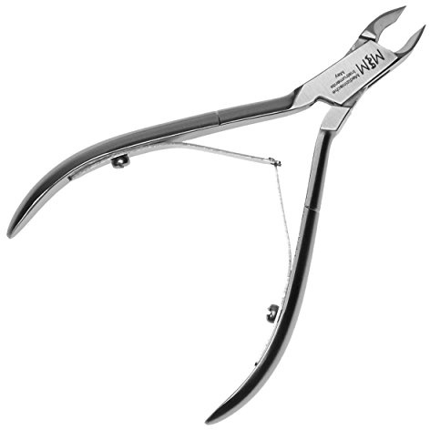 May Hautzange 4 mm Schnittkante Doppelfeder 10 cm Edelstahl | Rostfreies Instrument für die präzise Pflege von Nagelhaut mit Silikonkappe