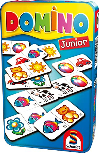 Schmidt Spiele 51240 Domino Junior, Bring Mich mit Spiel in der Metalldose