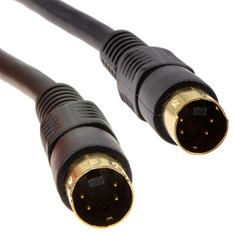 kenable SVHS S-Video Kabel 4-polig Mini DIN Stecker auf Stecker vergoldete Kontakte Schwarz 2m