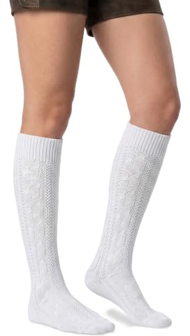 German Wear Trachtensocken klassisch 40cm Lang - Trachten Strümpfe Passend zu kurze Trachtenhosen & Kniebundhosen