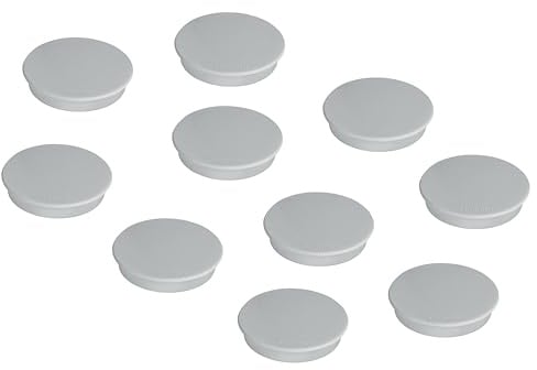 FRANKEN Magnete Rund, 10 Stück, Hochwertige Haftmagnete für Büro, Haushalt, Werkstatt, ideal für Whiteboards, Kühlschrank, Plantafeln oder Schaukästen, 32 mm, Grau, HM30 12