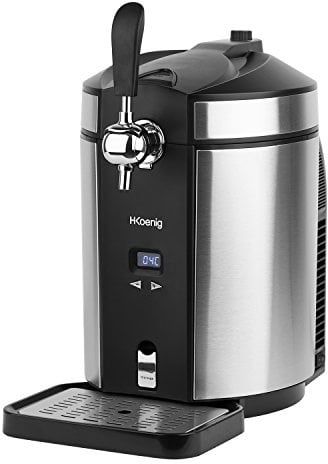 H.Koenig Bierzapfanlage BW1880 - kompatibel mit Allen 5L Universal-Edelstahl-Druckfässern - integrierte Kühlung, Temperatur einstellbar zwischen 2°C und 12°C - 65 W - rutschfeste Füße
