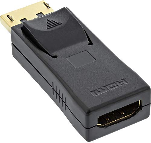 InLine DisplayPort Adapter, DP Stecker auf HDMI Buchse, 4K2K, mit Audio, Plug-and-Play, konform zu HDMI 1.3b, schwarz, 17198J