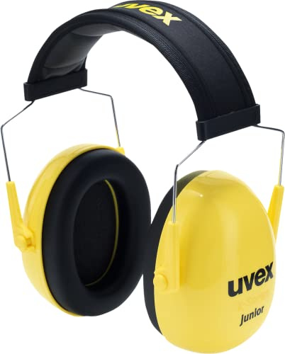 Uvex K junior - gepolsteter Kapselgehörschutz für Kinder - SNR 29 dB & längenverstellbar - gelb, schwarz