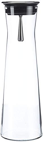 Bohemia Cristal 093 006 103 SIMAX Karaffe ca. 1100 ml aus hitzebeständigem Borosilikatglas mit praktischem Ausgießer aus Edelstahl Indis, 10.2 x 10.2 x 30.5 cm
