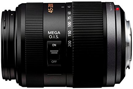 Panasonic H-FS045200E Telezoom-Objektiv Lumix G F4-5,6/ 45-200 mm (90-400 mm KB, bildstabilisiert, 52 mm Filtergewinde) schwarz