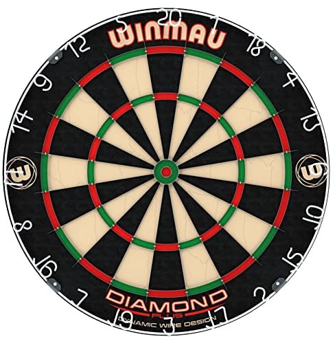 WINMAU Diamond Plus Dartscheibe Steeldart– Professionelles Dartboard aus Borsten mit Offiziellen Turnierspezifikationen – Unterstützt von der PDC - Profi Dart-Zubehör