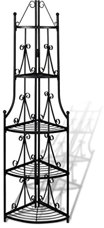 vidaXL Pflanzentreppe Blumenregal Standregal Eckregal schwarz