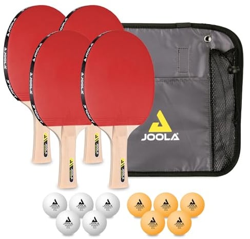 JOOLA Tischtennis-Set Family , 4 Tischtennisschläger + 10 Tischtennisbälle + Tasche, ca. B 30 x H 8 x T 35 cm