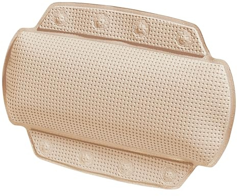 Spirella - Badewannenkissen Alaska Mit 8 Saugnäpfen Antibakteriell - Rutschhemmend Waschbar - Beige - 23 x 32 cm