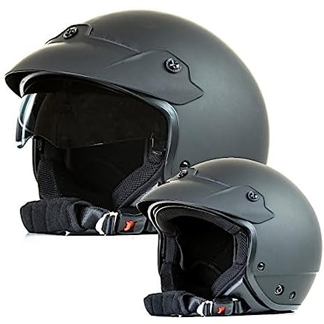 protectWEAR Jethelm Motorradhelm mit integrierten Sonnenvisier und Schild H740 - S