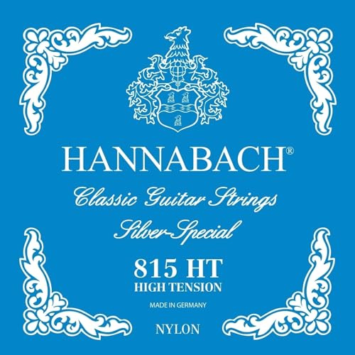 Hannabach Saiten für Klassikgitarre Serie 815 Satz High Tension (hochwertig, Allzweck-Saite für fast jedes Instrument, Gitarrensaiten klassische Gitarre, Made in Germany), Blau