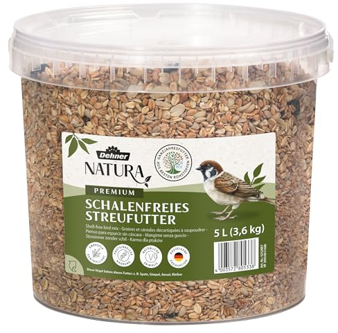 Dehner Natura Premium Wildvogelfutter, Streufutter schalenfrei, Ganzjahresfutter proteinreich / energiereich, hochwertiges Vogelfutter für Wildvögel, 3.6 kg