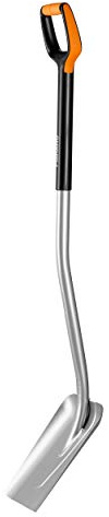Fiskars Schaufel, Breite: 23 cm, Länge: 130 cm | Qualitätsstahl-Blatt/Glasfaserverstärkter Kunststoff-Stiel, Schwarz/Orange, Xact, 1003688