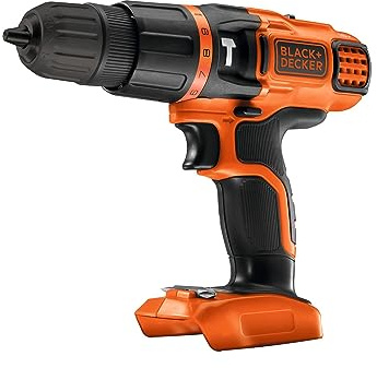 Black+Decker Akku-Schlagbohrschrauber BDCH188N (18V mit 2-Gang Getriebe, 10 mm Schnellspannbohrfutter, variable Drehmomentvorwahl, Doppelbit, Lieferung ohne Akku und Ladegerät)