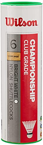 Wilson Badminton-Ball, Championship Shuttlecocks, 6-er Dose, 77 Grains, Gelb, Kunststoff/Naturkork, WRT6044YE77, Einheitsgröße