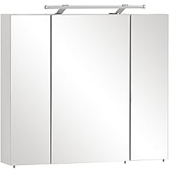 Schildmeyer Spiegelschrank 125353, 80 x 75 x 16 cm, weiß Glanz